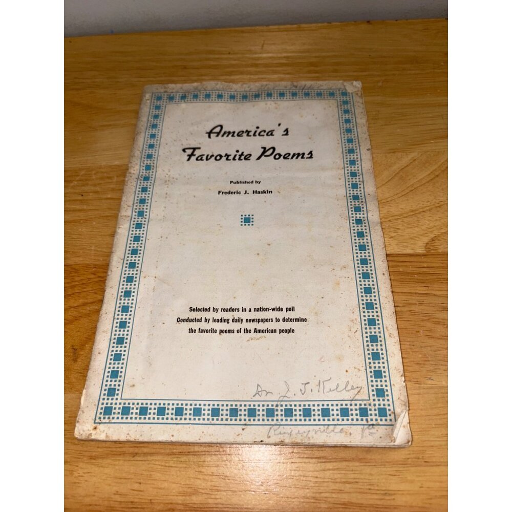 Americas Favorite Poems By Frederic J. Haskin Paperback 1940s Ephemera  Vintage